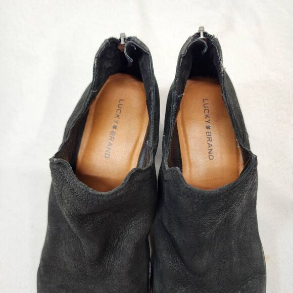 Lucky Brand Women's 7.5 Fenley Ankle Bootie Black Suede Boho - Picture 6 of 9